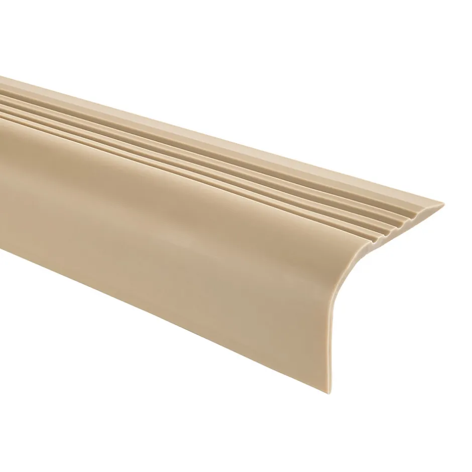 Nez de marche PVC 52x40mm, , profilé d'escalier RGPT, antidérapant, d'escalier-protection, beige, 1.5m-Quest New