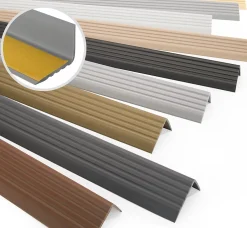 Quest Nez de marche PVC 40x25mm, , profilé d'escalier ND, auto-adhésif, antidérapant, d'escalier-protection, laiton, 1m