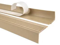 Quest Nez de marche PVC 48x42mm, , profilé d'escalier PMW, auto-adhésif, antidérapant, d'escalier-protection, beige, 1.5m