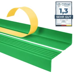 Quest Nez de marche PVC 40x25mm, , profilé d'escalier ND, auto-adhésif, antidérapant, d'escalier-protection, vert, 0.7m