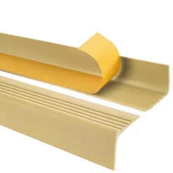 Nez de marche PVC 50x42mm, , profilé d'escalier RGP, auto-adhésif, antidérapant, d'escalier-protection, crémeux, 2m-Quest Discount
