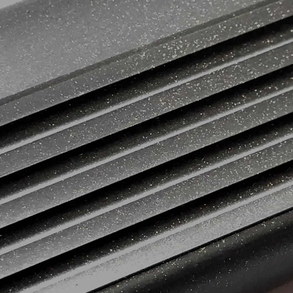 Quest Nez de marche PVC 50x42mm, , profilé d'escalier RGP, auto-adhésif, antidérapant, d'escalier-protection, noir-argent, 1.65m