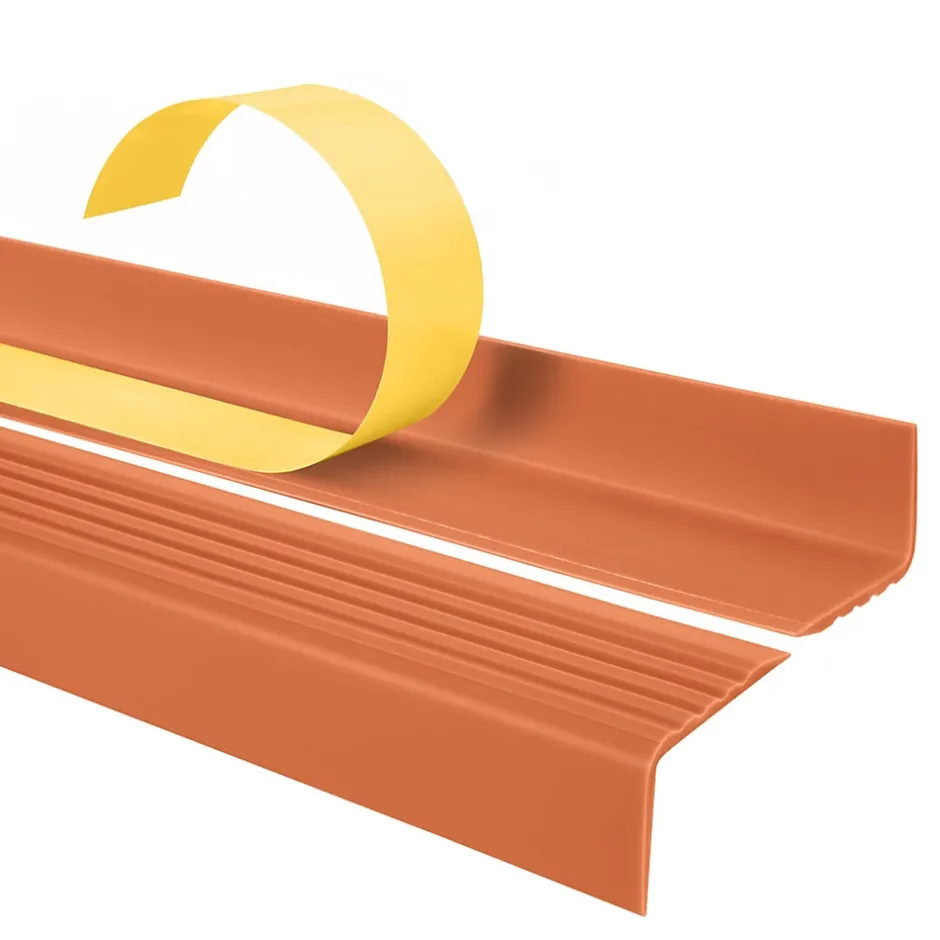 Nez de marche PVC 40x25mm, , profilé d'escalier ND, auto-adhésif, antidérapant, d'escalier-protection, La brique, 0.7m-Quest Clearance