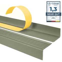 Quest Nez de marche PVC 40x25mm, , profilé d'escalier ND, auto-adhésif, antidérapant, d'escalier-protection, vert olive, 1.3m