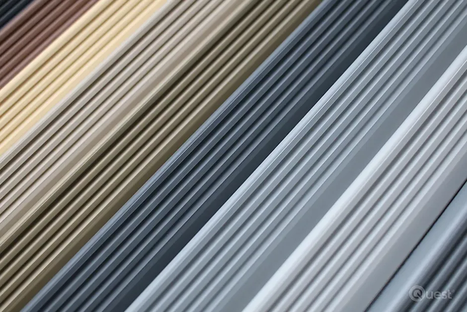 Quest Nez de marche PVC 40x25mm, , profilé d'escalier ND, auto-adhésif, antidérapant, d'escalier-protection, argenté, 1.5m