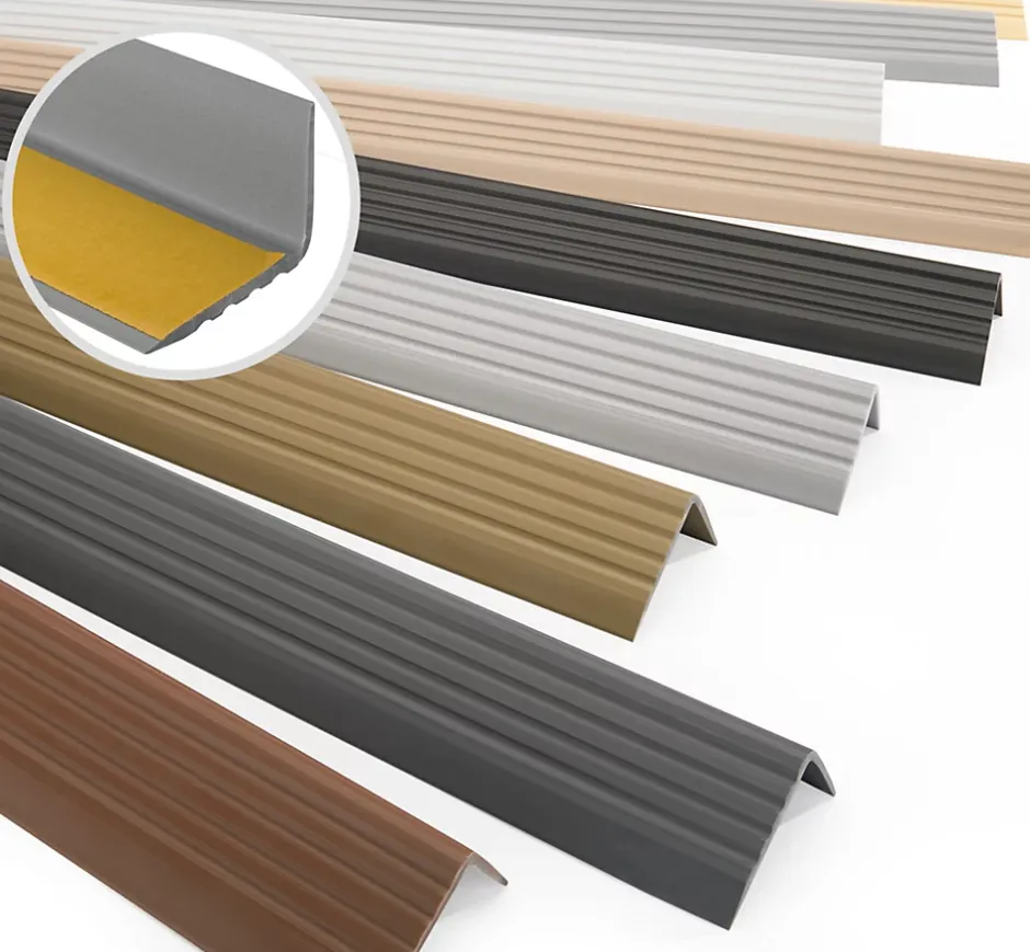 Nez de marche PVC 40x25mm, , profilé d'escalier ND, auto-adhésif, antidérapant, d'escalier-protection, laiton, 0.8m-Quest Clearance