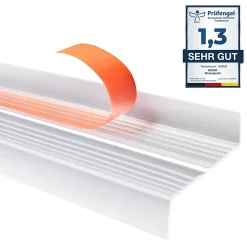 Quest Nez de marche PVC 40x25mm, , profilé d'escalier ND, auto-adhésif, antidérapant, d'escalier-protection, transparent, 0.7m