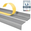 Nez de marche PVC 40x25mm, , profilé d'escalier ND, auto-adhésif, antidérapant, d'escalier-protection, argenté, 1.65m-Quest Discount