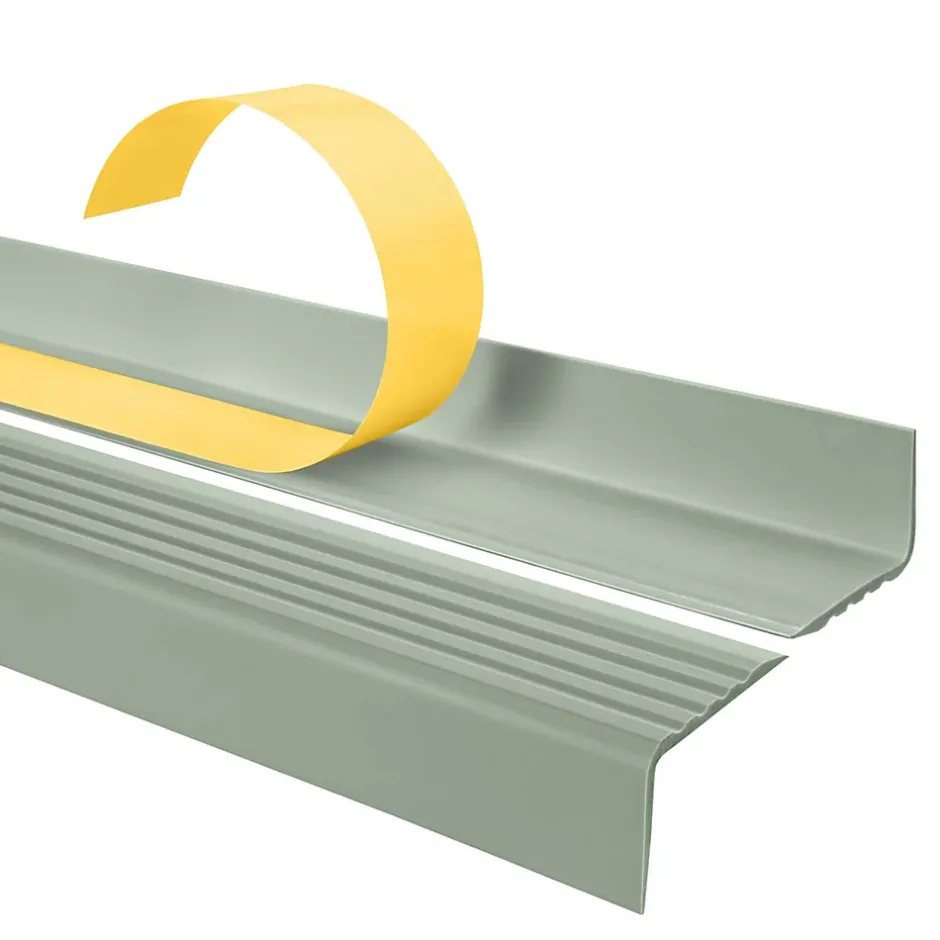 Quest Nez de marche PVC 40x25mm, , profilé d'escalier ND, auto-adhésif, antidérapant, d'escalier-protection, vert clair, 0.8m