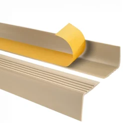 Quest Nez de marche PVC 50x42mm, , profilé d'escalier RGP, auto-adhésif, antidérapant, d'escalier-protection, beige, 1.3m