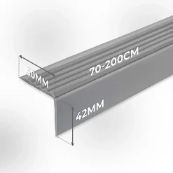 Nez de marche PVC 50x42mm, , profilé d'escalier RGP, auto-adhésif, antidérapant, d'escalier-protection, beige, 2m-Quest Discount