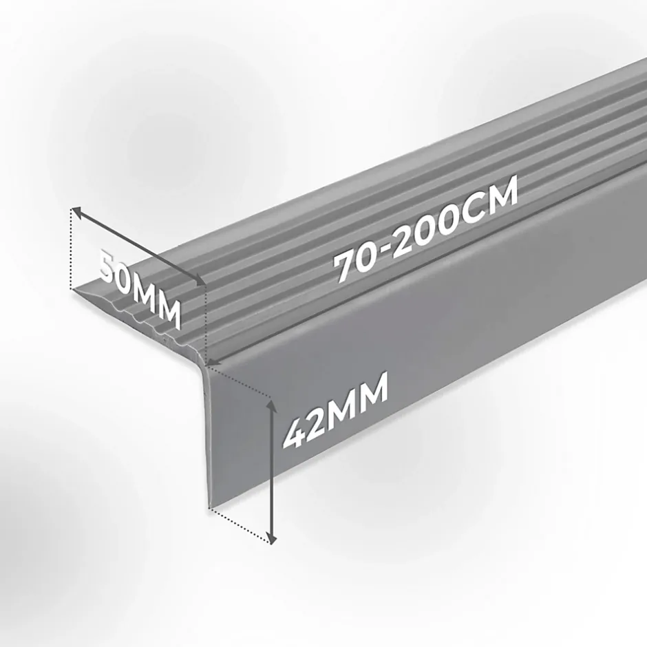 Nez de marche PVC 50x42mm, , profilé d'escalier RGP, auto-adhésif, antidérapant, d'escalier-protection, laiton, 2m-Quest Sale