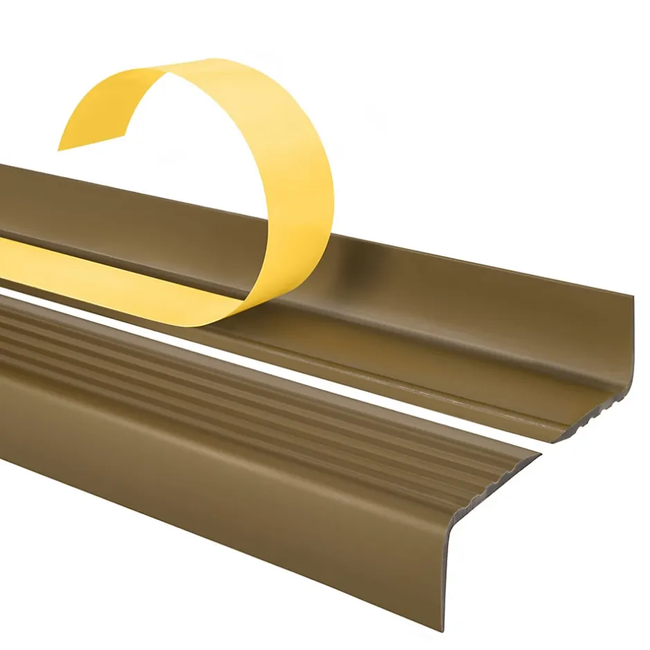 Quest Nez de marche PVC 40x25mm, , profilé d'escalier ND, auto-adhésif, antidérapant, d'escalier-protection, laiton, 0.9m