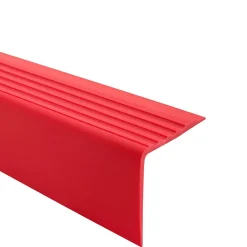 Quest Nez de marche PVC 50x42mm, , profilé d'escalier RGP, auto-adhésif, antidérapant, d'escalier-protection, Rouge, 2m