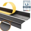 Nez de marche PVC 40x25mm, , profilé d'escalier ND, auto-adhésif, antidérapant, d'escalier-protection, noir-argent, 1.65m-Quest Discount