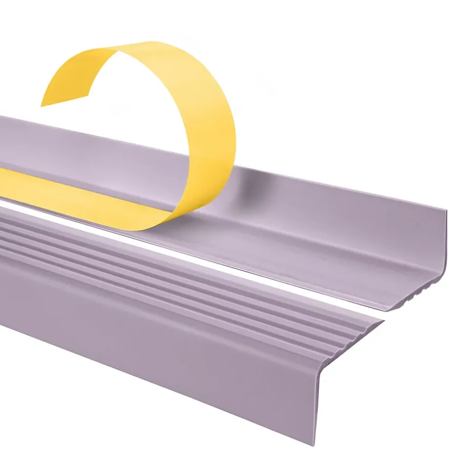 Nez de marche PVC 40x25mm, , profilé d'escalier ND, auto-adhésif, antidérapant, d'escalier-protection, violet, 1.65m-Quest Online