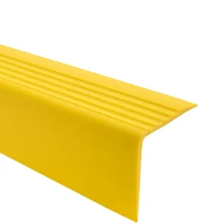Nez de marche PVC 50x50mm, , SST, profilé d'escalier RGP-O, auto-adhésif, antidérapant, d'escalier-protection, jaune, 1.3m-Quest Outlet
