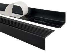 Nez de marche PVC 48x42mm, , profilé d'escalier PMW, auto-adhésif, antidérapant, d'escalier-protection, noir, 0.8m-Quest New