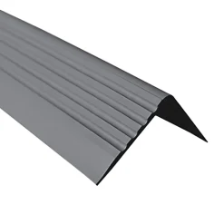 Nez de marche PVC 52x40mm, , profilé d'escalier RGP, antidérapant, d'escalier-protection, gris foncé, 1.5m-Quest New