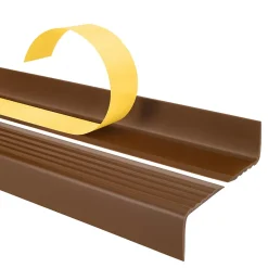 Nez de marche PVC 40x25mm, , profilé d'escalier ND, auto-adhésif, antidérapant, d'escalier-protection, marron, 0.7m-Quest Hot
