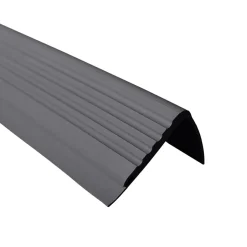 Nez de marche PVC 48x42mm, , profilé d'escalier PMW, auto-adhésif, antidérapant, d'escalier-protection, gris foncé, 0.9m-Quest Hot