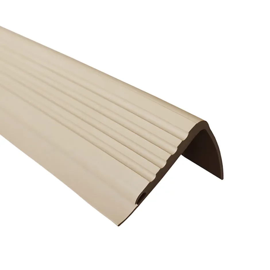 Quest Nez de marche PVC 48x42mm, , profilé d'escalier PMW, antidérapant, d'escalier-protection, beige, 1.5m