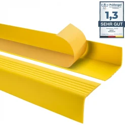 Quest Nez de marche PVC 50x50mm, , SST, profilé d'escalier RGP-O, auto-adhésif, antidérapant, d'escalier-protection, jaune, 1.5m