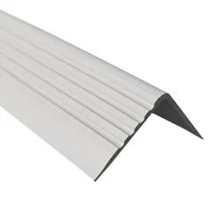 Nez de marche PVC 50x42mm, , profilé d'escalier RGP, auto-adhésif, antidérapant, d'escalier-protection, gris clair, 1.5m-Quest Clearance