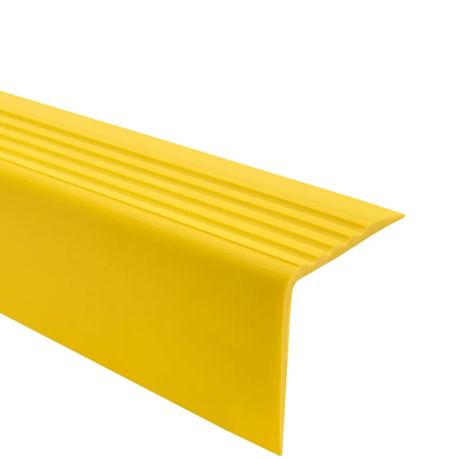 Quest Nez de marche PVC 50x42mm, , profilé d'escalier RGP, auto-adhésif, antidérapant, d'escalier-protection, jaune, 0.9m