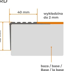 Nez de marche PVC 40x40mm, , profilé d'escalier RD, antidérapant, d'escalier-protection, Rouge, 1.5m-Quest Hot