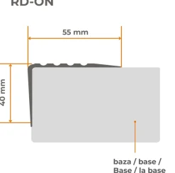 Nez de marche PVC 48x42mm, , profilé d'escalier RD-ON, auto-adhésif, antidérapant, d'escalier-protection, noir, 1.8m-Quest Online