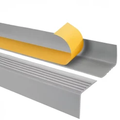 Quest Nez de marche PVC 50x42mm, , profilé d'escalier RGP, auto-adhésif, antidérapant, d'escalier-protection, gris, 1.3m