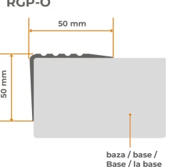 Nez de marche PVC 50x50mm, , SST, profilé d'escalier RGP-O, auto-adhésif, antidérapant, d'escalier-protection, Rouge, 1.3m-Quest Hot