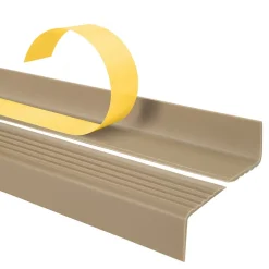 Nez de marche PVC 40x25mm, , profilé d'escalier ND, auto-adhésif, antidérapant, d'escalier-protection, beige, 0.7m-Quest Online