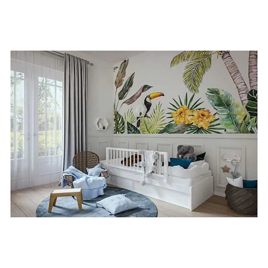 Barrière de lit - 90 cm - Blanc - Idéale pour sécuriser le sommeil de votre enfant-Nordlinger Pro Sale