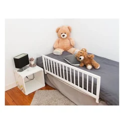 Barrière de lit - 90 cm - Blanc - Idéale pour sécuriser le sommeil de votre enfant-Nordlinger Pro Sale