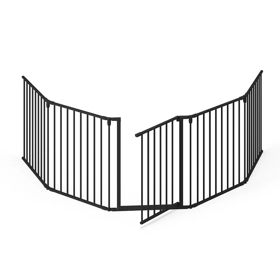 Nordlinger Pro Barrière pare-feu métal noir pliable 5 pans 742116 Protection cheminée et poêle