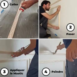 Nordlinger Pro Kit Moulures Soubassement 790518 Bois naturel 3 m Décoration intérieure