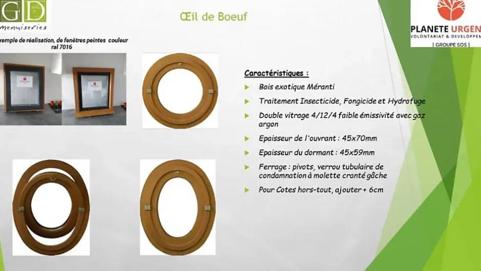 Gd Menuiseries Oeil De Boeuf Bois Ovale H65 X L50 Côte Tableau