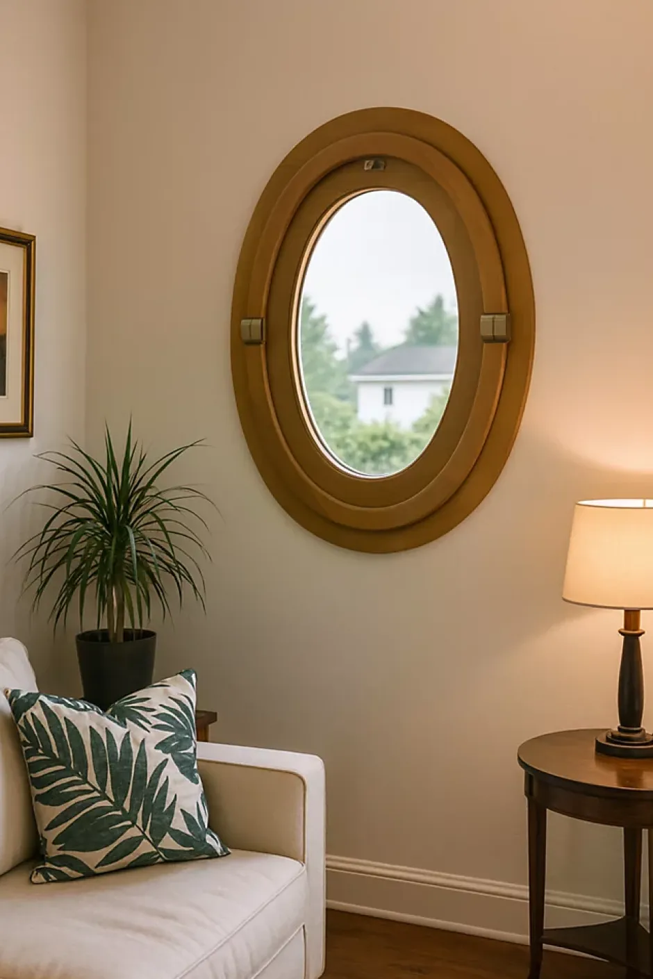 Gd Menuiseries Oeil De Boeuf Bois Ovale H65 X L50 Côte Tableau