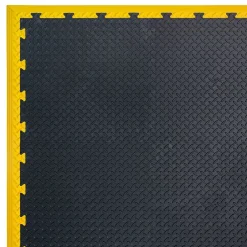 Intec Pack 5 Bordures Males pour Dalle PVC noire Clipsable Sol Antidérapant Carré Garage Atelier PS50CRN/M