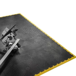 Intec Pack 5 Bordures Males pour Dalle PVC noire Clipsable Sol Antidérapant Carré Garage Atelier PS50CRN/M