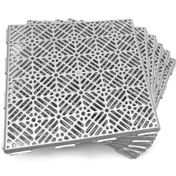 Pack 12 dalles auto-ventilées 30x30x1,5cm (1m² - Gris aluminium). Hôtellerie, chambres froides, garde-manger, bar, zones humides-Antihumedades New