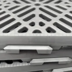 Pack 12 dalles auto-ventilées 30x30x1,5cm (1m² - Gris aluminium). Hôtellerie, chambres froides, garde-manger, bar, zones humides-Antihumedades New