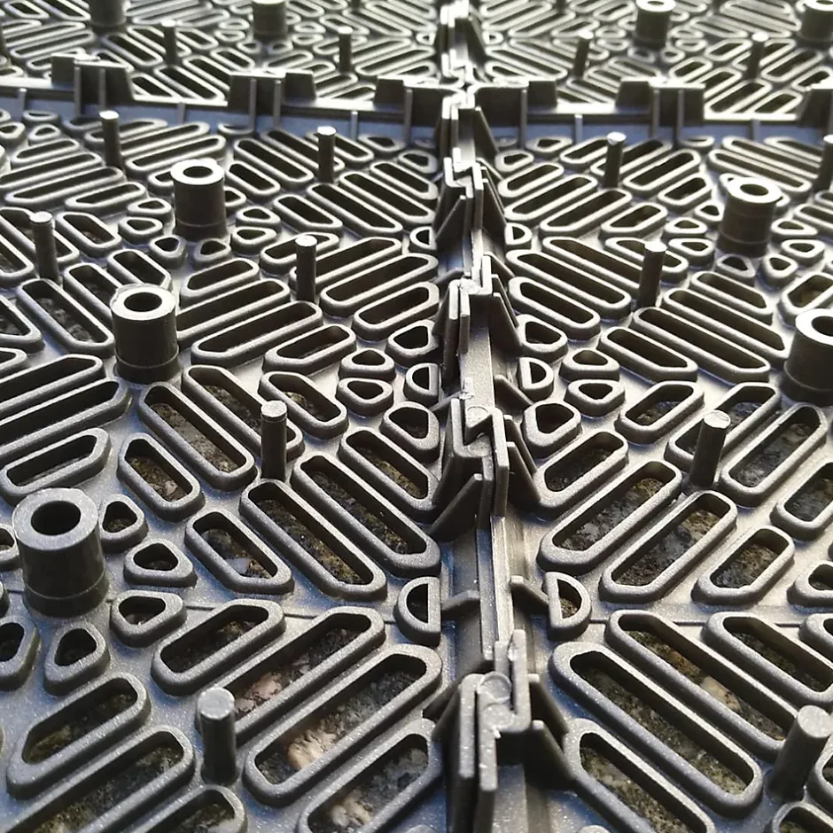 Pack 12 dalles auto-ventilées 30x30x1,5cm (1m² - Gris Forge). Hôtellerie, chambres froides, garde-manger, bar, zones humides-Antihumedades