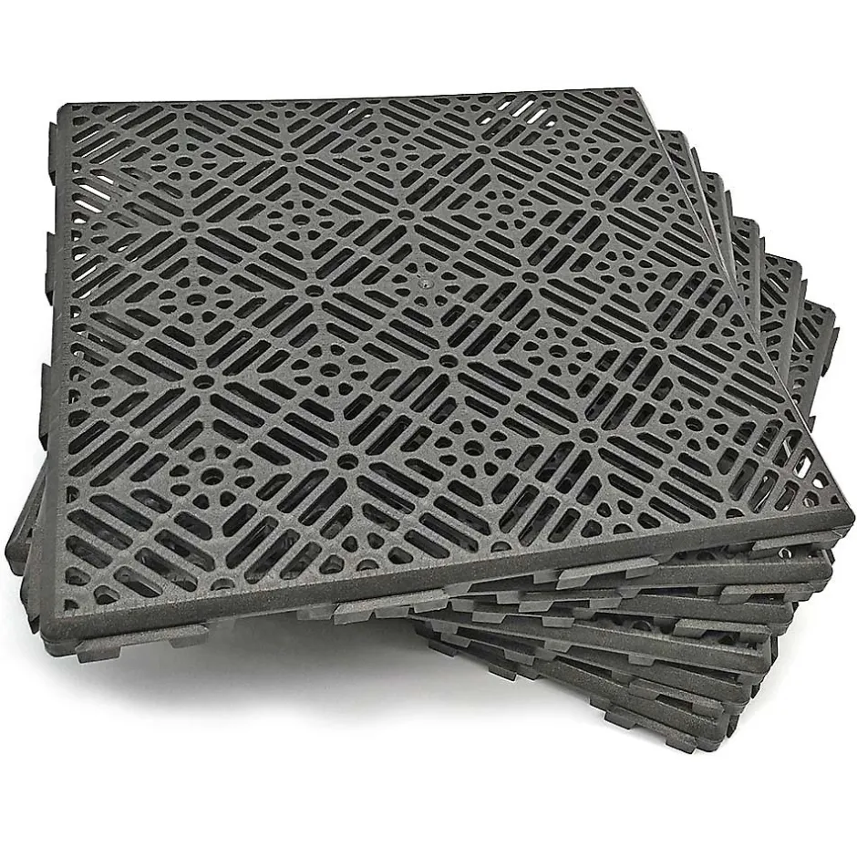 Pack 12 dalles auto-ventilées 30x30x1,5cm (1m² - Gris Forge). Hôtellerie, chambres froides, garde-manger, bar, zones humides-Antihumedades