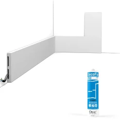 Orac Decor Pack 10 mètres Plinthes SX163 avec colle - Orac x Cimaises-et-plus - 10 x 1,3 x 200cm (h x p x L) - plinthe décorative polymère