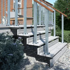 Vinuovo Pack 2 pièces - Limon acier galvanisé 4 marches - H 68cm - Option contremarches