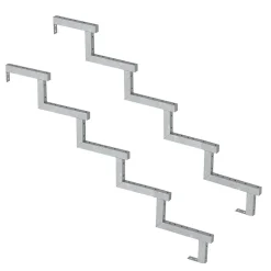 Vinuovo Pack 2 pièces - Limon acier galvanisé 5 marches - H 85cm - Option contremarches