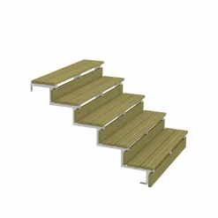 Vinuovo Pack 2 pièces - Limon acier galvanisé 5 marches - H 85cm - Option contremarches